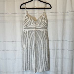Theory | Summer Linen Dress with Pockets | White/Cream Blue Stripes | Size 2